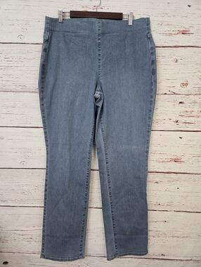 NWOT NYDJ Bailey Relaxed Straight Jeans 14W Women Blue Lift Tuck Denim